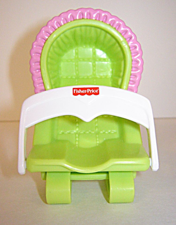 NEW FISHER PRICE INC. MATTEL TINY DOLLHOUSE CAR SEAT CHAIR FOR DOLL 