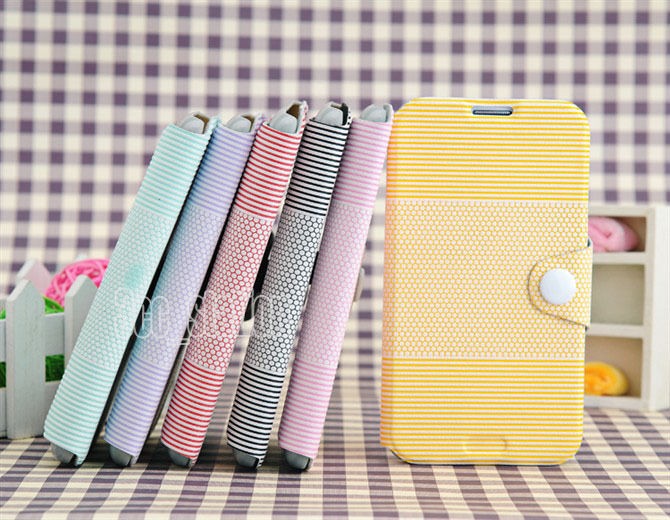   Button Wallet Case Card Flip Cover For Samsung Galaxy Note II N7100