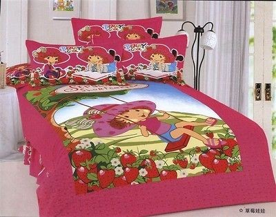   STRAWBERRY SHORTCAKE cover flat Sheet pillow case for single full bed