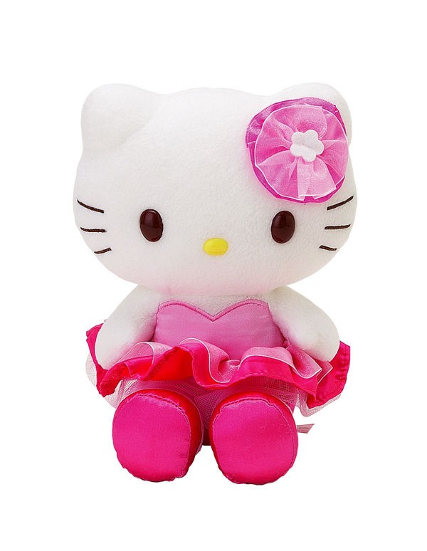 x1 GENUINE 2012 SANRIO USA HELLO KITTY PINK TUTU 8 PLUSH DOLL