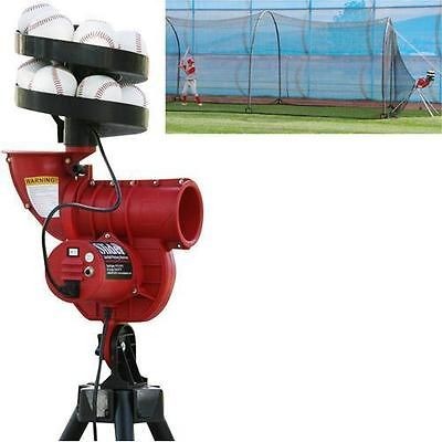 Slider Lite Baseball Pitching Machine & Power Alley Batting Cage Plus 