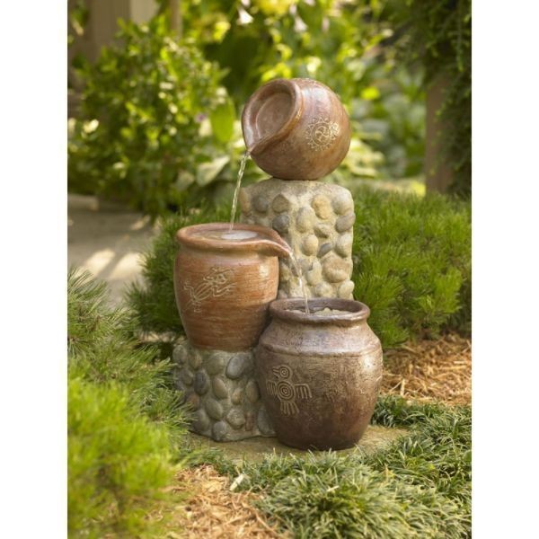 Garden Pot Fountain Decor Water Pond Outdoor Patio Waterfall Vintage 