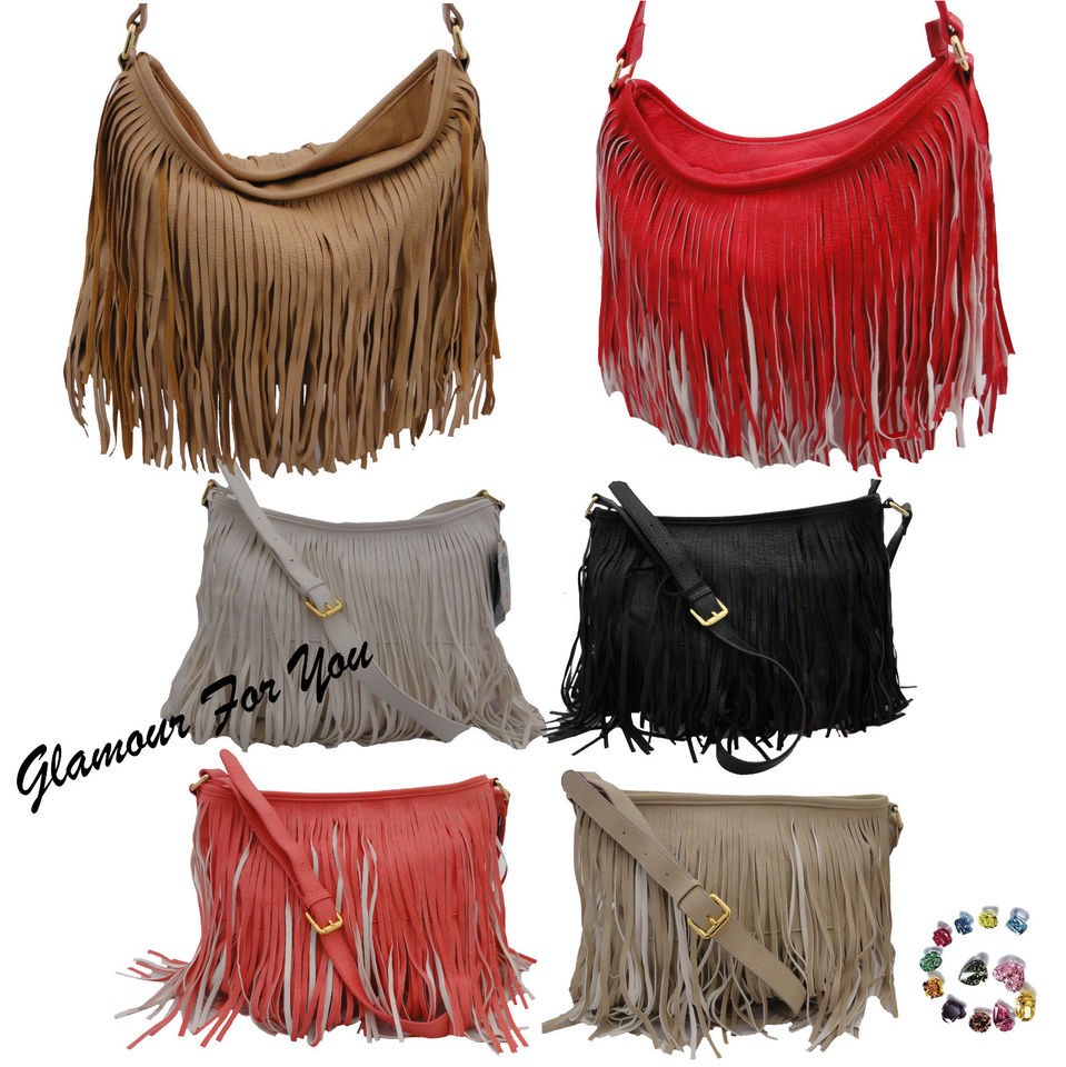   Shoulder Bag Ladies LYDC Small Leather Fringe Shoulder Satchel Bag