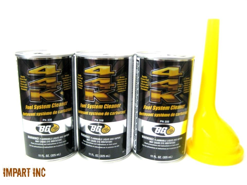 BG 44K BG44K Fuel System Cleaner Power Enhancer 3 Cans With Funnel