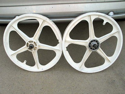 1984 Sate Lite Mag lite BMX rims old school White race Skyway type 