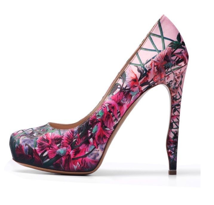   NICHOLAS KIRKWOOD ELEGANT SEXY GARDEN PRINT PLATFORM PUMPS EU 37.5