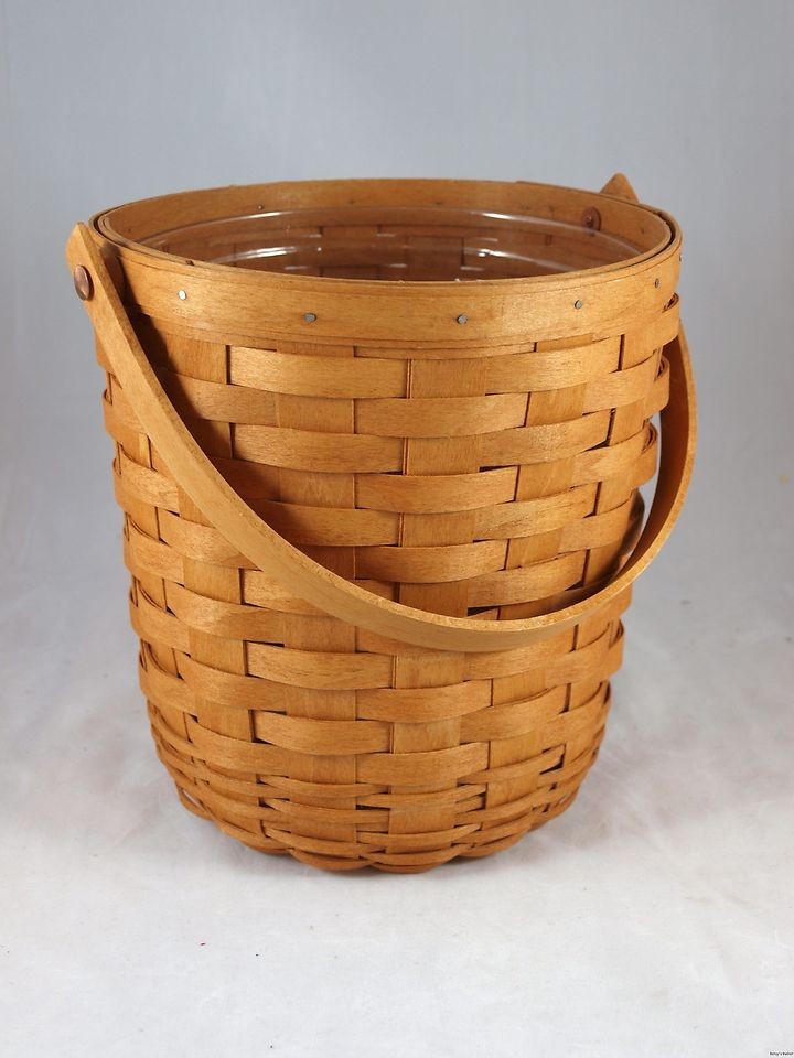 Longaberger 1995 Classic Tall Fruit Basket + Protector