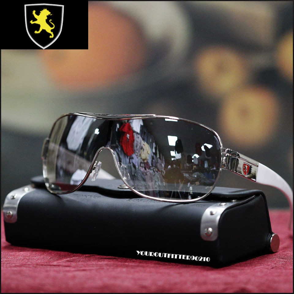 NEW MEN SHIELD SUNGLASSES TRENDY SPORTS BLACK GUN METAL