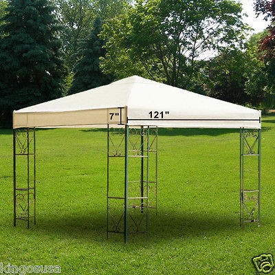   Tier Frame Patio Garden Outdoor Gazebo Canopy Top Replacement Ivory