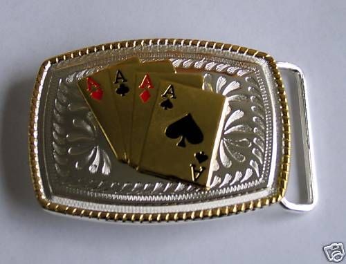 ACES OF HEART CLUB DIAMOND SPADE CARDS GAME BELT BUCKLE