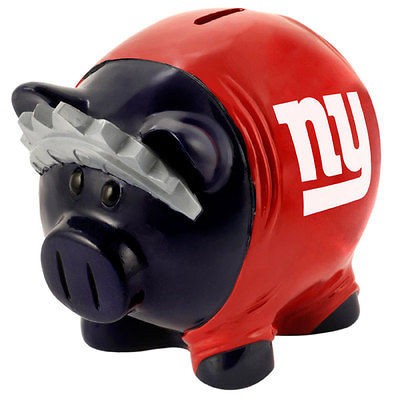   New York Giants Large 7 X 8 X 6 Pig Leaguers Thermatic Piggy Bank