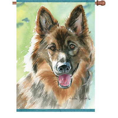 28 x 40 LOYAL GERMAN SHEPHERD DOG HOUSE FLAG   DOUBLE SIDED