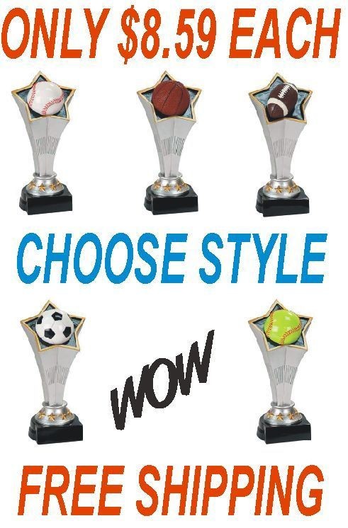 Lot of 12 Team Sports Figures Awards Trophies 7 Only $8.59 each 