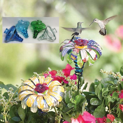 blown glass hummingbird feeder in Nectar Feeders