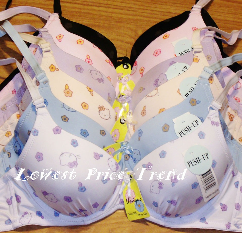 BRAS #534 LOT Hello Kitty PUSH UP NEW 32B 34B 36B 38B 34C 36C