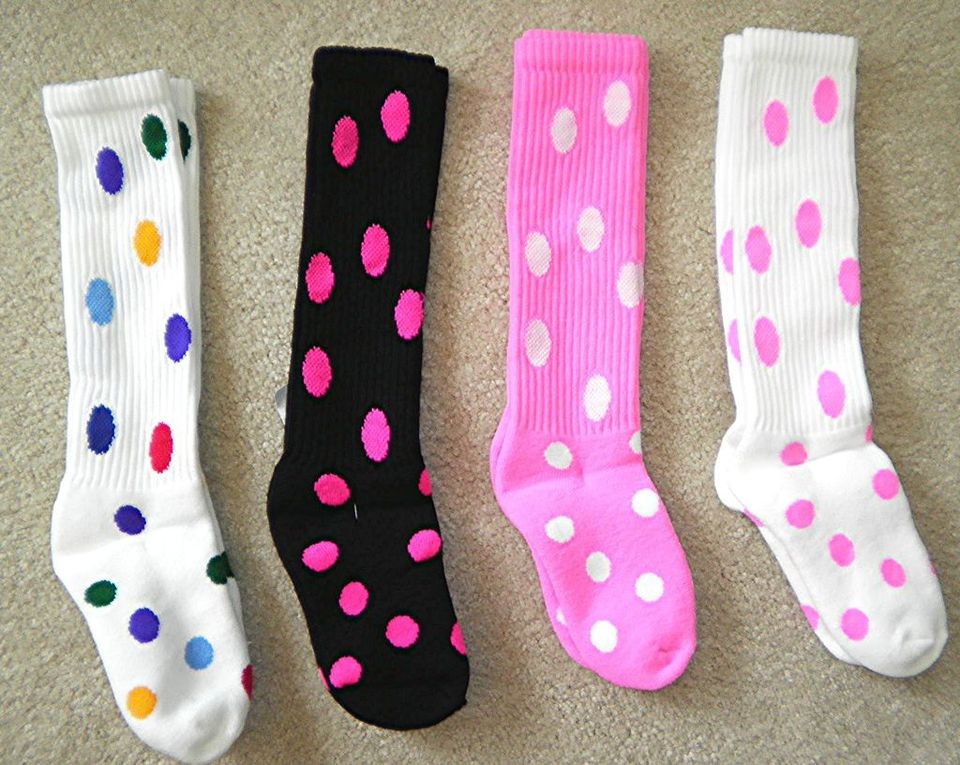 Girls Fun ~*DOTS*~ Soccer Sports SOCKS 4 Cleats 11 12 13 1 2 4​ 5 6 