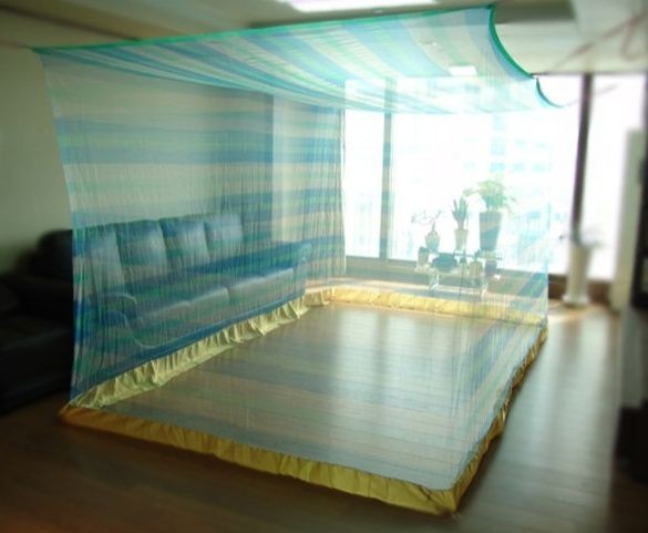 New Blue Rectangle CANOPY Bed Anti MOSQUITO NET Curtain