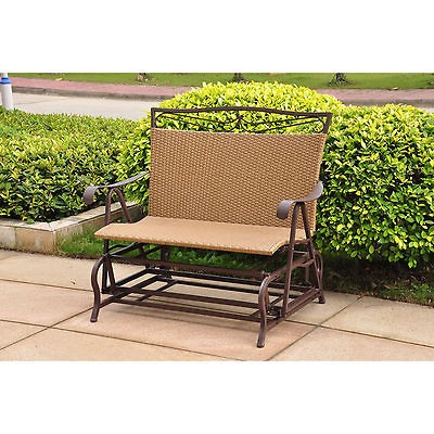 Lisbon Resin Wicker Outdoor Loveseat Glider