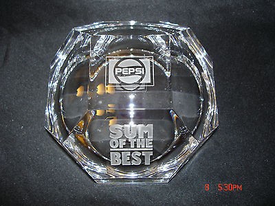 Octagonal Crystal Bowl With Pepsi Etched