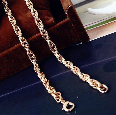 9k 9ct yellow gold filled Mens necklace 24.0 Chain Cool Type