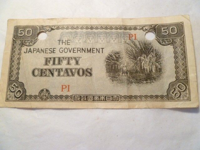 ND WWII The Japanese Government Fifty Centavos. Occupation banknote