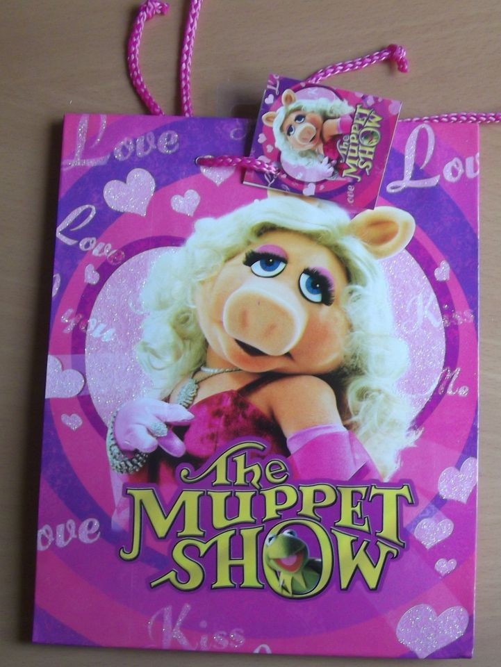 PINK PURPLE MISS PIGGY DISNEY THE MUPPET SHOW GIFT BAG IT MEASURES 