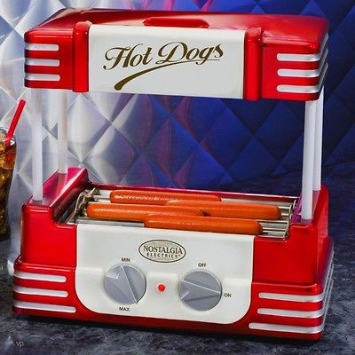 Classic Hot Dog Roller Grill Machine & Bun Warmer Electric Rolling 