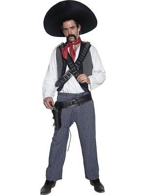 Adult Mens Western Mexican Bandit Smiffys Fancy Dress Costume M