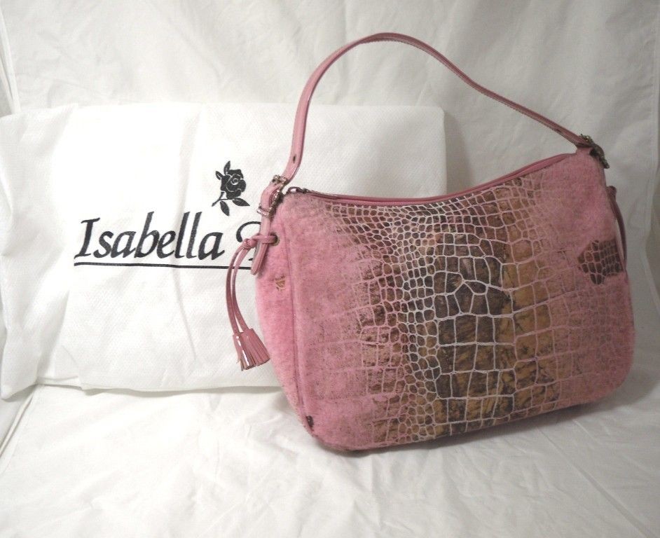   Pink Animal Print Patent Leather Cowhide BLING Purse HANDBAG NWOT