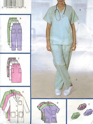   Uniform Coat Top Skirt Pants Hat Sewing Pattern Elastic Waist 5601