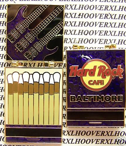 HARD ROCK CAFE BALTIMORE MATCHBOOK SERIES #7 TRIPLE NECK GUITAR LE 