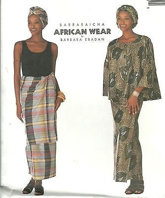 UC Sewing Pattern M7647 AFRICAN FASHIONS MISSES TOP WRAP SKIRT 