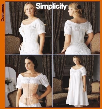 Civil War Era Corset Lace Up S L Simplicity 7215 Chemise Victorian 