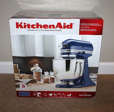   NIB KITCHEN AID ARTISAN COBALT BLUE 5 QT TILT HEAD STAND MIXER $440