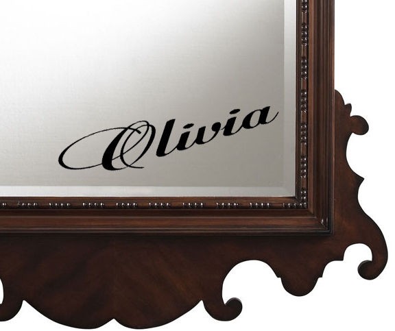 PERSONALISED NAME Mirror Stickers Bedroom Bathroom kids   Any text 