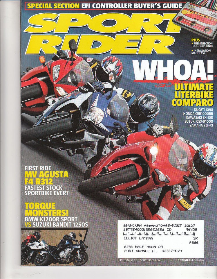   Honda CBR1000RR Kawasaki ZX 10R Yamaha R1 Suzuki GSXR1000 1250S 2007