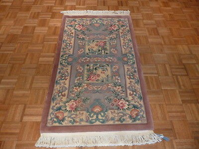 HAND KNOTTED ORIENTAL RUG CHINESE ART DECO 90 LINE 100% WOOL