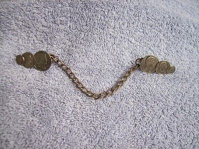 Vintage Napoleon Empereur Faux Coin Silver Tone Sweat Clip or 