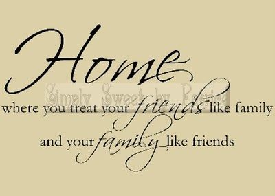 Home Friends Family Vinyl Wall Saying Lettering Quote Art Decoration 