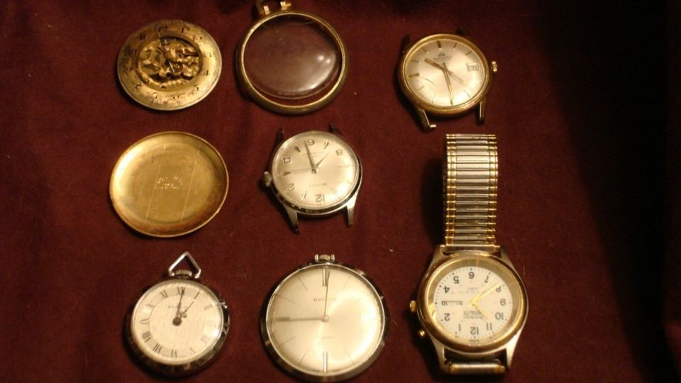   Lot Mens Watches + 1 Ladies Watch   Bucherer, Westclox, Armitron, Etc