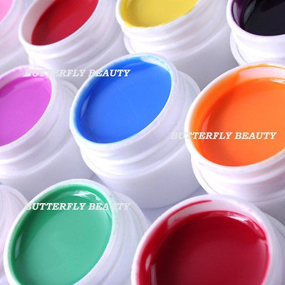 Nail Art 12 Color Solid Pure UV Gel For UV Builder lamp brush pen 