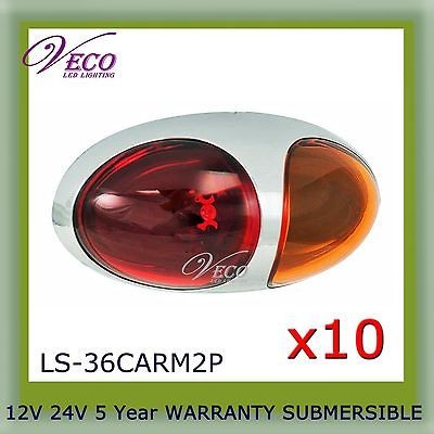 10x LED 12V 24V MARKER LIGHT SUBMERSIBLE CLEARANCE LAMP TRUCK TRAILER 