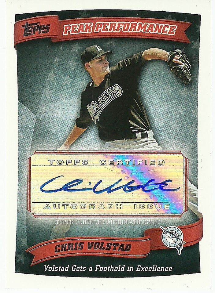   Volstad Miami Marlins Chicago Cubs 2010 Topps Peak Performance AUTO C2