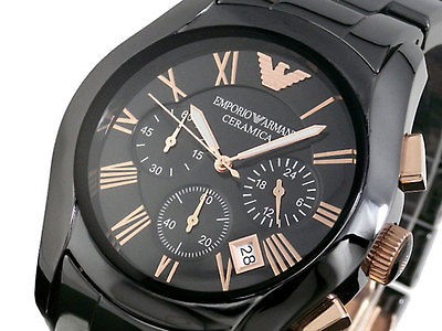 BRAND NEW MENS EMPORIO ARMANI CERAMICA CHRONO WATCH AR1410