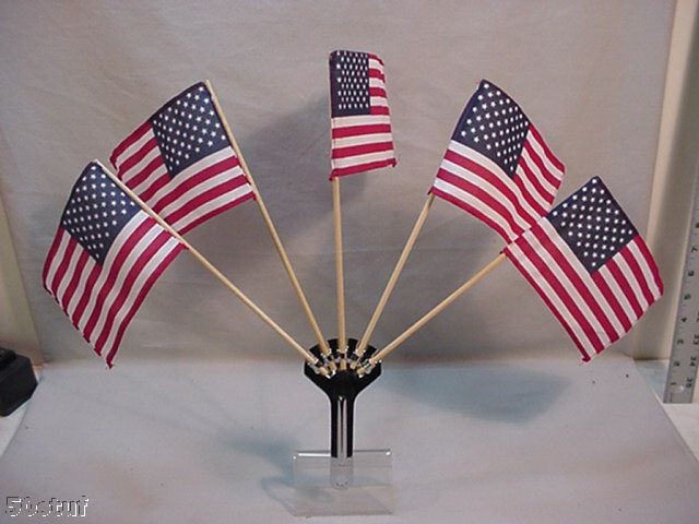 CHROME PARADE 5 FLAG HOLDER W/5 FREE AMERICAN FLAGS