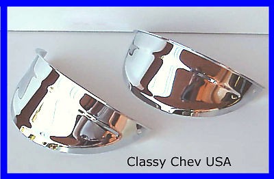 Pair of Chrome Headlight Heavy duty VISORS 7 NEW WOW (Fits 1954 