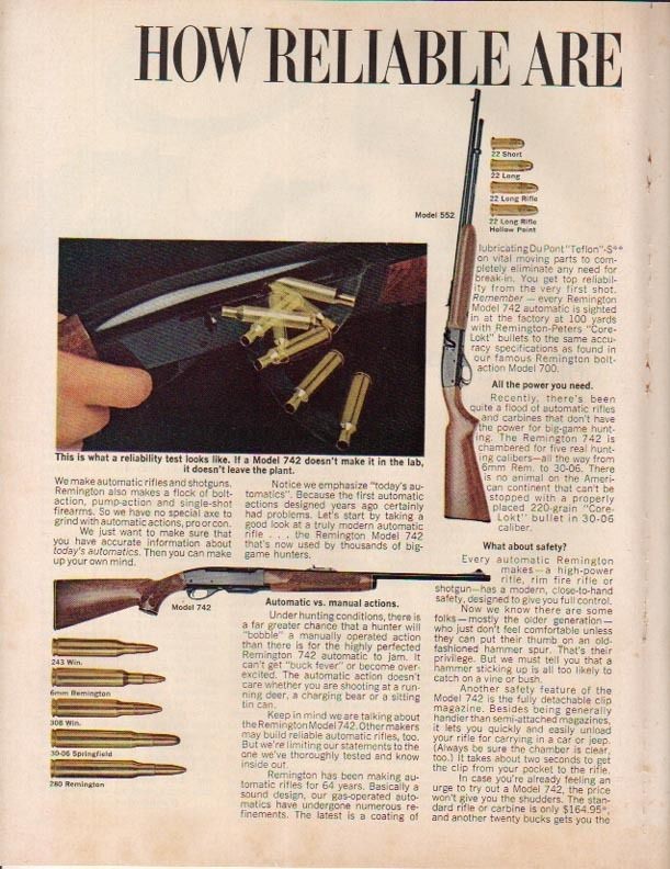 1970 REMINGTON AD MODEL 742, 552, NYLON 66, 1100 AUTOS