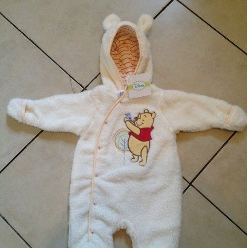 NEW BABY BOY GIRL UNISEX DISNEY WINNIE THE POOH SNOWSUIT 0 3 6 12 18 