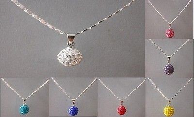 Special Price Crystal 10mm Disco Ball Pendant Necklace+Gift box