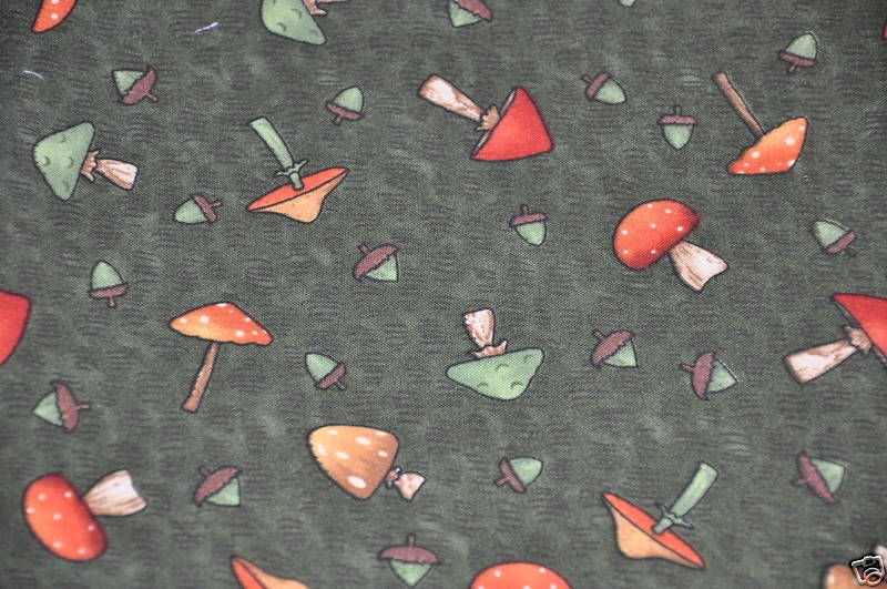 G11 Retro Scandinavian Mushroom Quilt Cotton Fabric